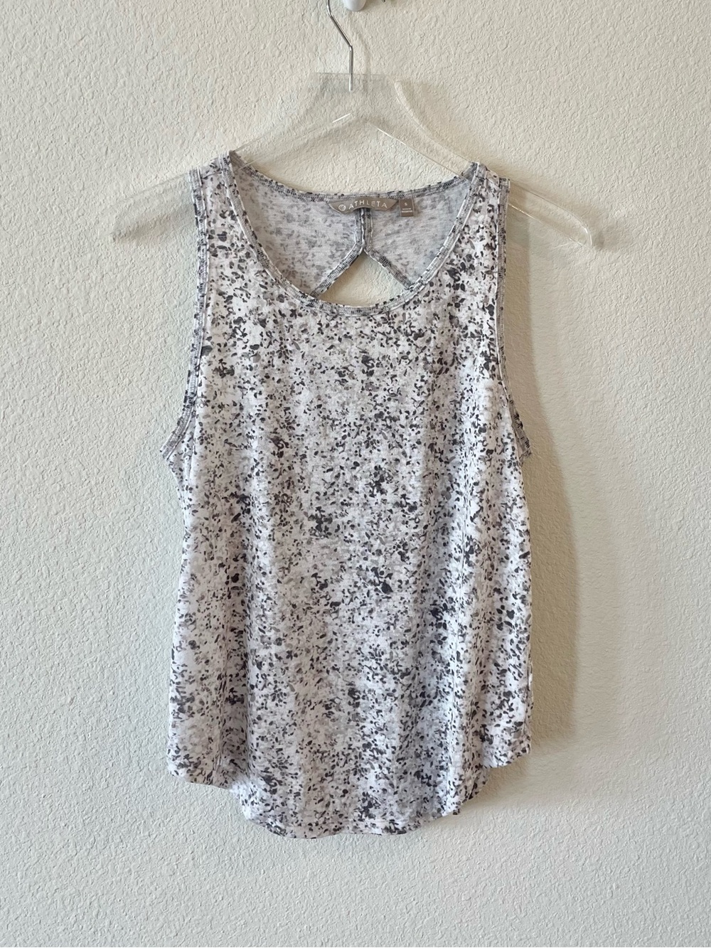 Athleta Breezy Cut Out Tank Top Grey Speckle S